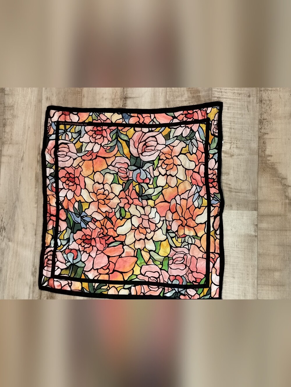 Floral Watercolor Square Scarf - Pink & Peach Bloom